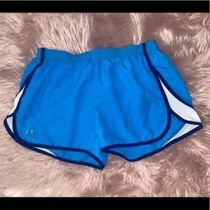 Under Armour norts. Blue and white.